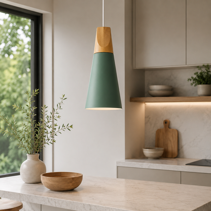 Nordic Metal Wood Pendant Light E27 Ceiling Lamp | Tylorin