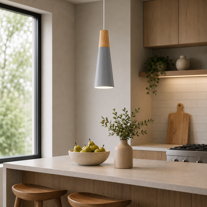Nordic Metal Wood Pendant Light E27 Ceiling Lamp | Tylorin