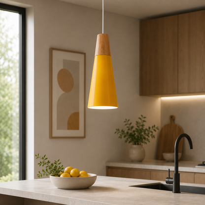Nordic Metal Wood Pendant Light E27 Ceiling Lamp | Tylorin