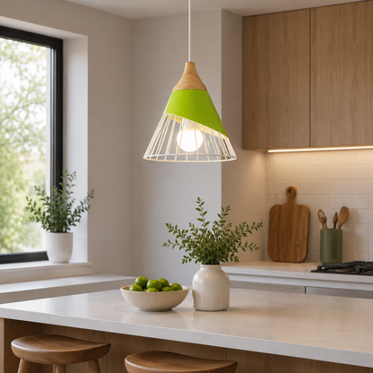 Nordic Metal Wood Pendant Light E27 Ceiling Lamp | Tylorin