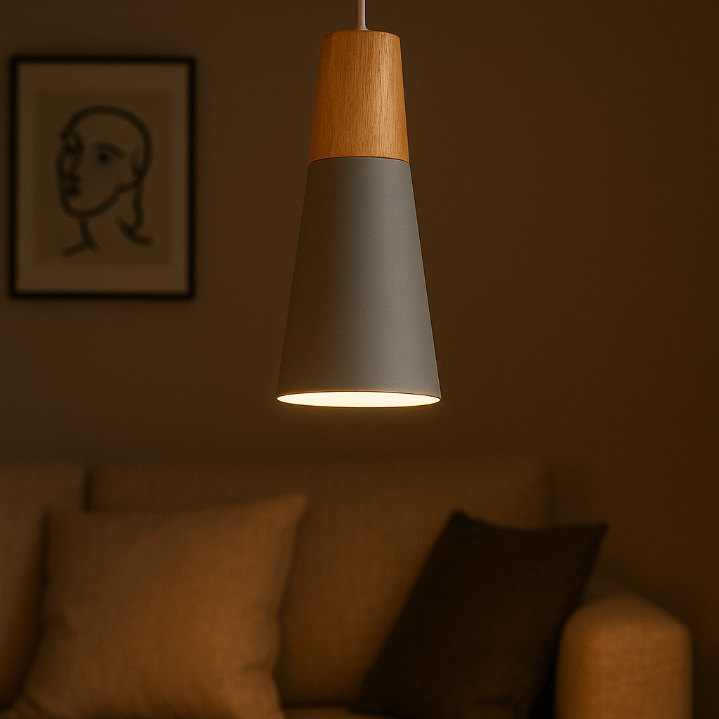 Nordic Metal Wood Pendant Light E27 Ceiling Lamp | Tylorin