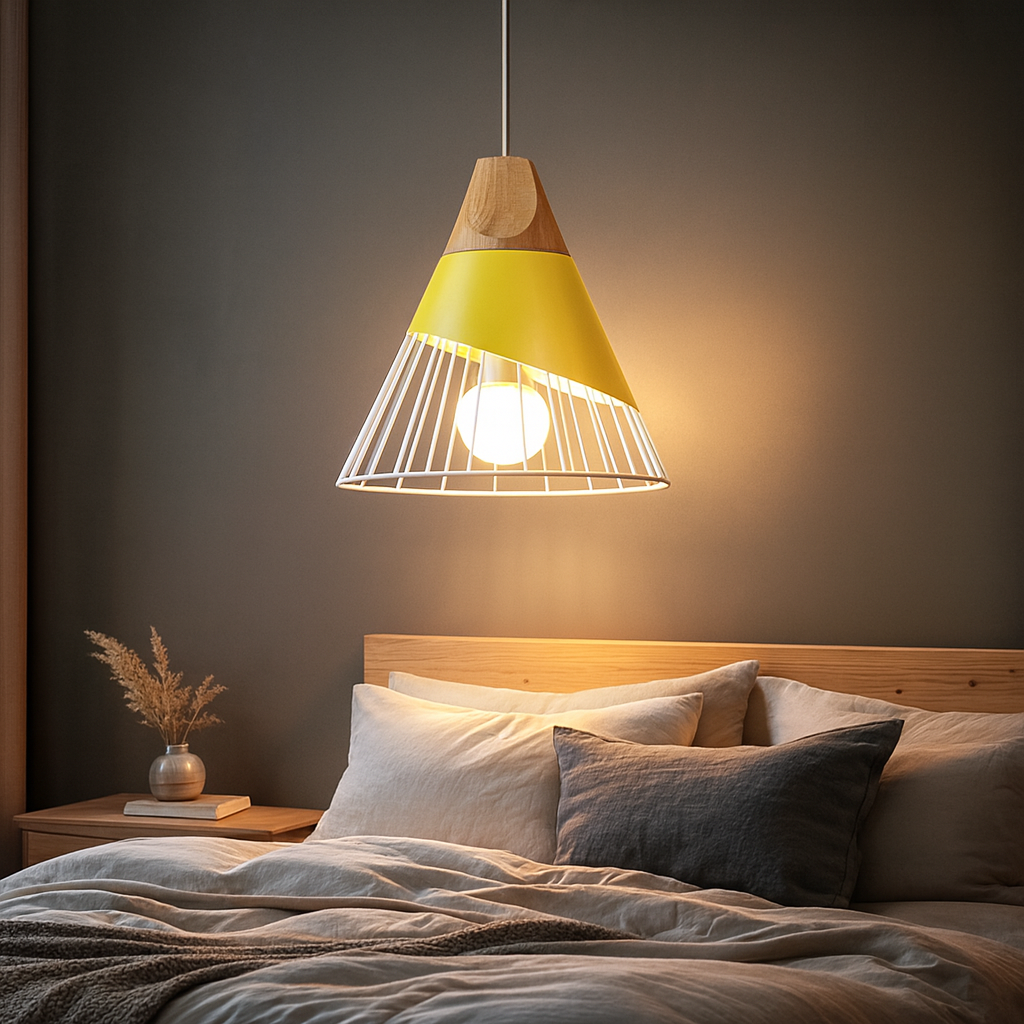 Nordic Metal Wood Pendant Light E27 Ceiling Lamp | Tylorin