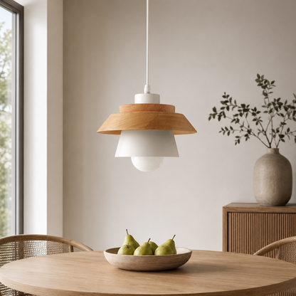 Nordic Metal Wood Pendant Light E27 Ceiling Lamp | Tylorin