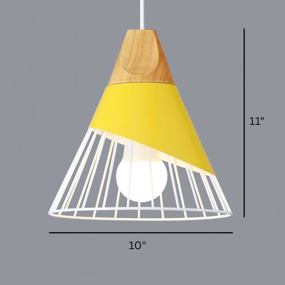 Nordic Metal Wood Pendant Light E27 Ceiling Lamp | Tylorin