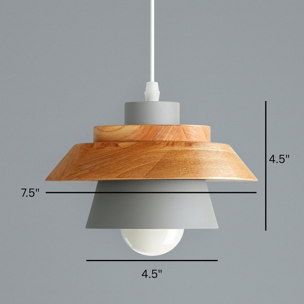Nordic Metal Wood Pendant Light E27 Ceiling Lamp | Tylorin