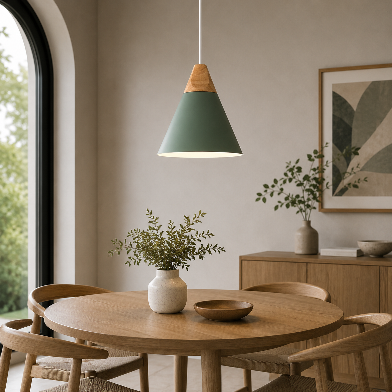 Nordic Metal Wood Pendant Light E27 Ceiling Lamp | Tylorin