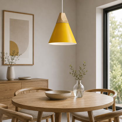 Nordic Metal Wood Pendant Light E27 Ceiling Lamp | Tylorin