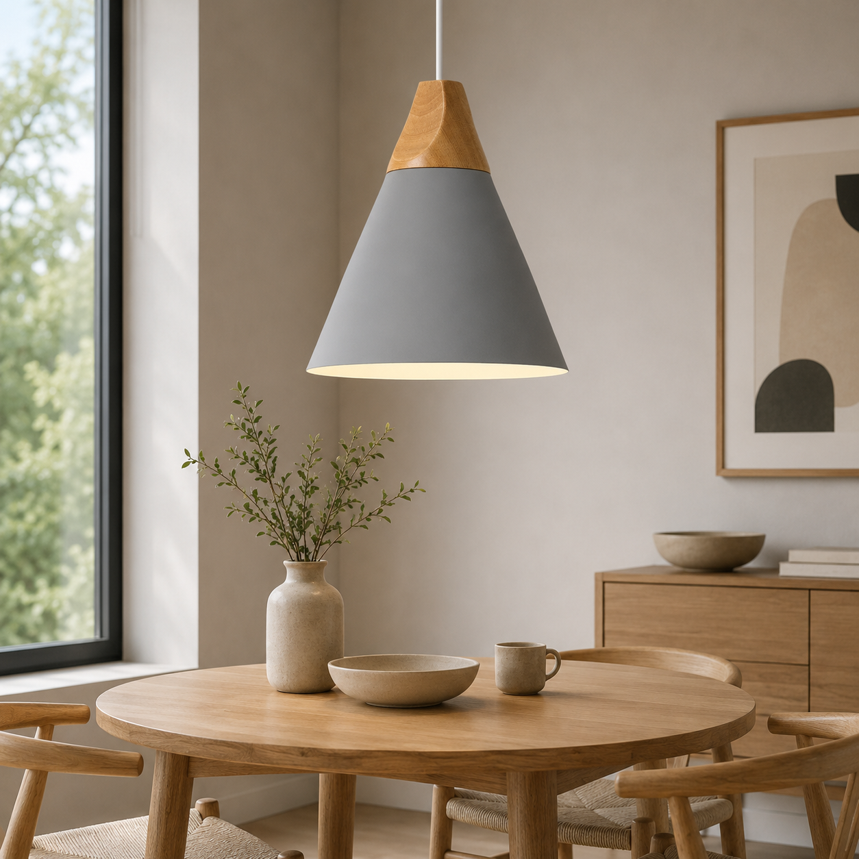 Nordic Metal Wood Pendant Light E27 Ceiling Lamp | Tylorin