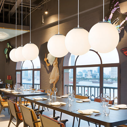 Nordic Milky Glass Pendant Light with Adjustable Cord | Tyrelix