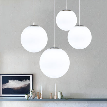Nordic Milky Glass Pendant Light with Adjustable Cord | Tyrelix