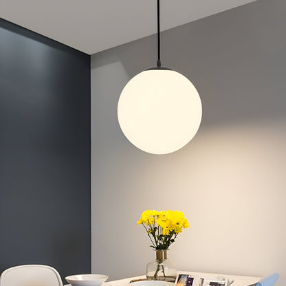 Nordic Milky Glass Pendant Light with Adjustable Cord | Tyrelix