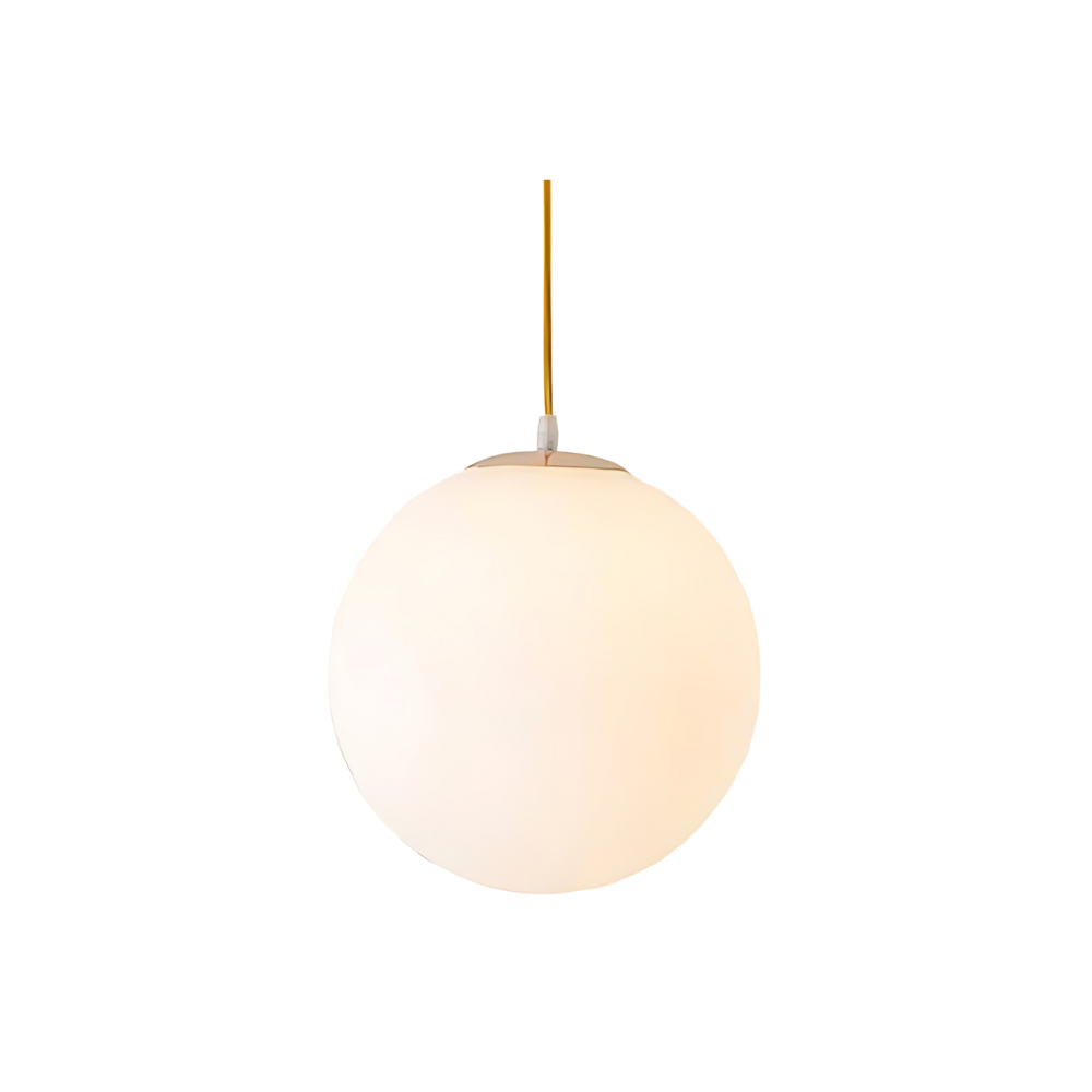 Nordic Milky Glass Pendant Light with Adjustable Cord | Tyrelix