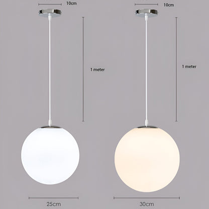 Nordic Milky Glass Pendant Light with Adjustable Cord | Tyrelix
