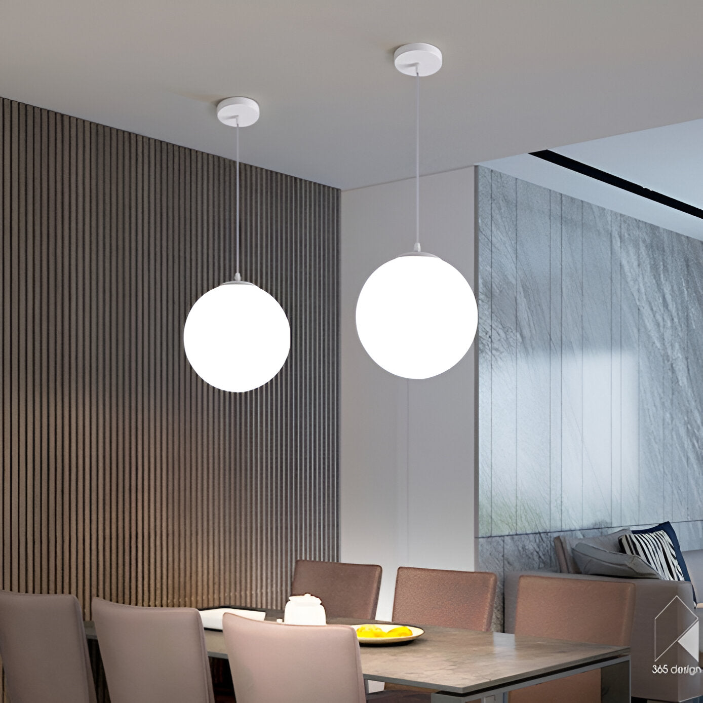 Nordic Milky Glass Pendant Light with Adjustable Cord | Tyrelix
