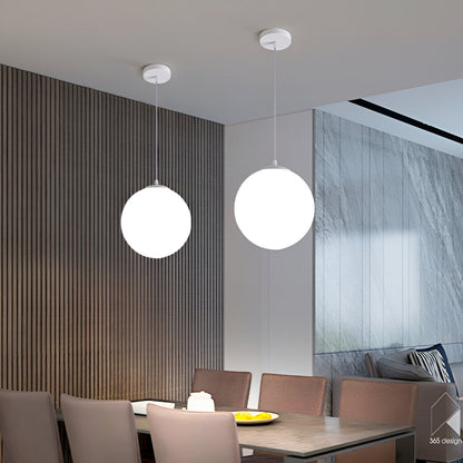 Nordic Milky Glass Pendant Light with Adjustable Cord | Tyrelix
