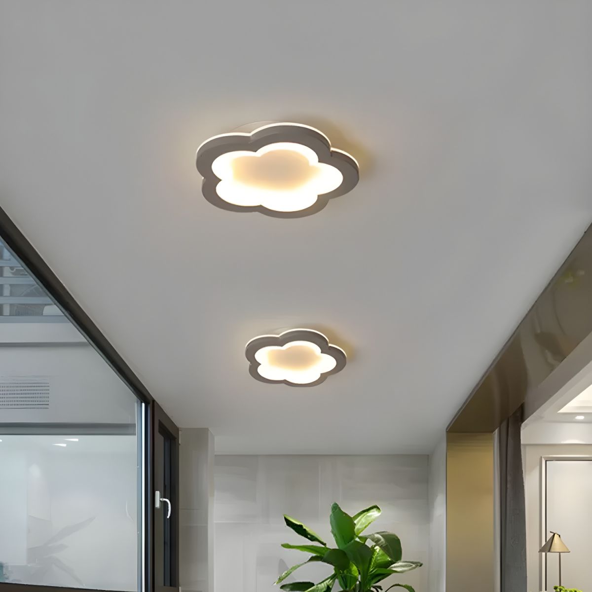 Nordic Minimal Flower Flush Mount Ceiling Light LED | Zyrella