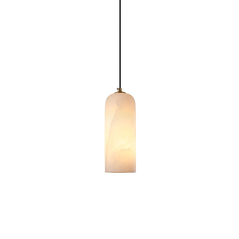 Nordic Minimalist Alabaster Pendant Light with Brass Detail | Zorelia