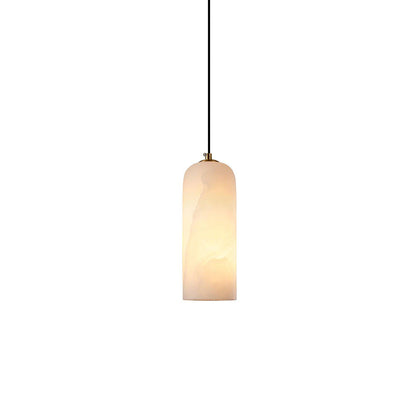 Nordic Minimalist Alabaster Pendant Light with Brass Detail | Zorelia