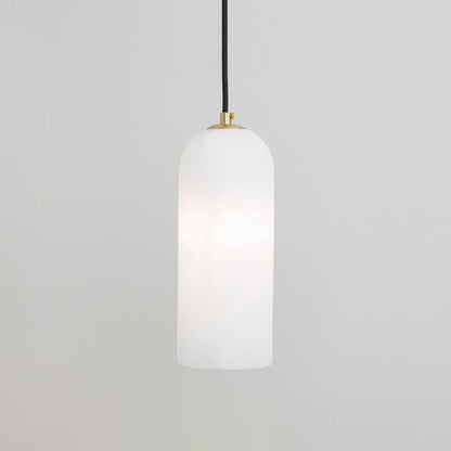 Nordic Minimalist Alabaster Pendant Light with Brass Detail | Zorelia