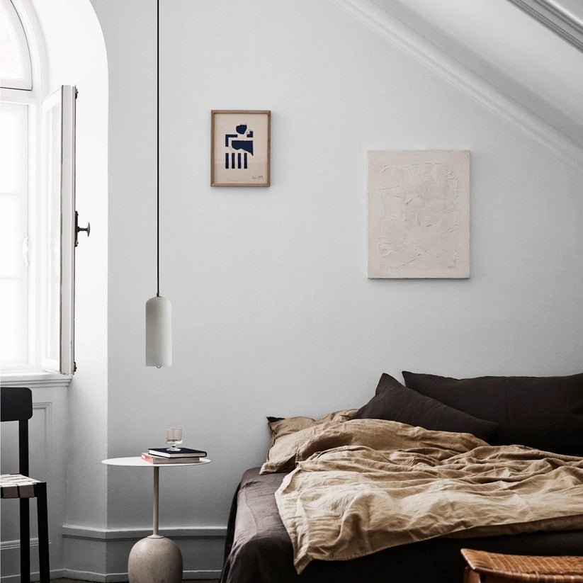 Nordic Minimalist Alabaster Pendant Light with Brass Detail | Zorelia