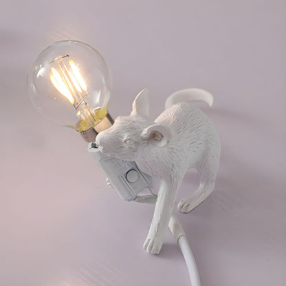 Nordic Mouse Table Lamp White Resin Art Deco | Marnivo