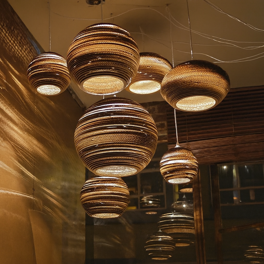 Nordic Paper Cardboard Pendant Light with Adjustable Cord | Zorquen