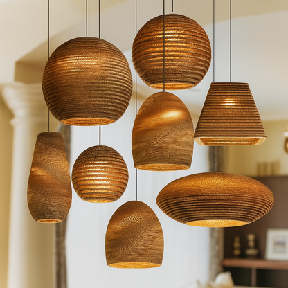 Nordic Paper Cardboard Pendant Light with Adjustable Cord | Zorquen