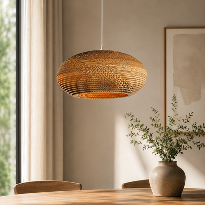 Nordic Paper Cardboard Pendant Light with Adjustable Cord | Zorquen