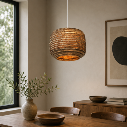 Nordic Paper Cardboard Pendant Light with Adjustable Cord | Zorquen