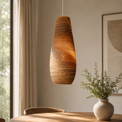 Nordic Paper Cardboard Pendant Light with Adjustable Cord | Zorquen