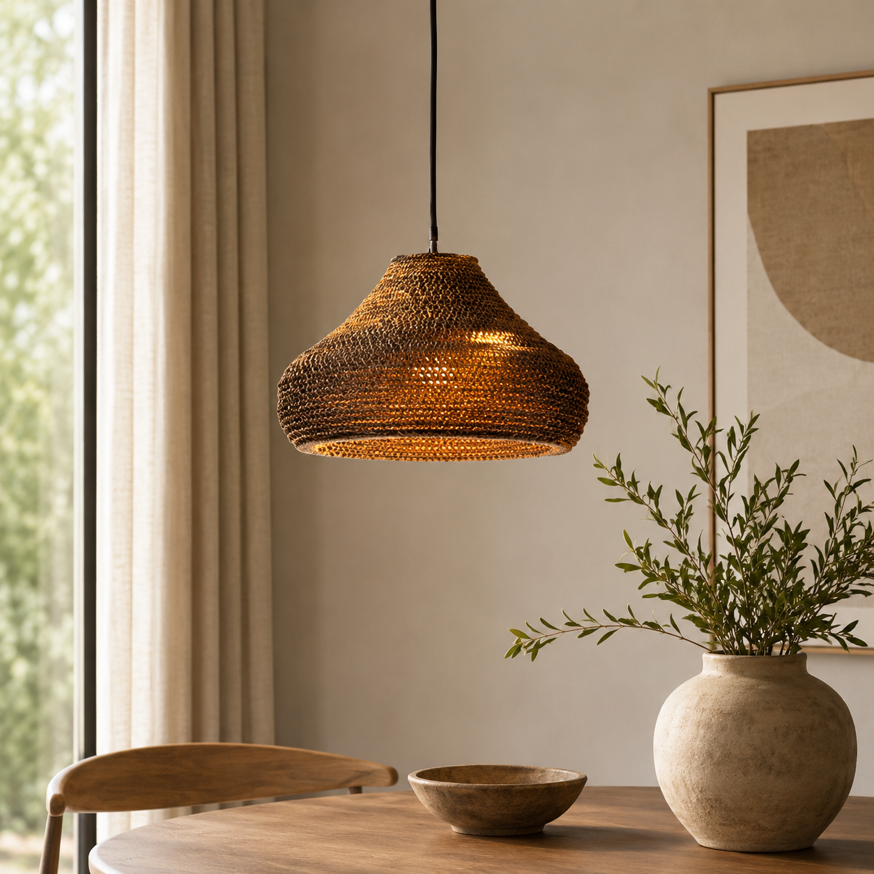 Nordic Paper Cardboard Pendant Light with Adjustable Cord | Zorquen