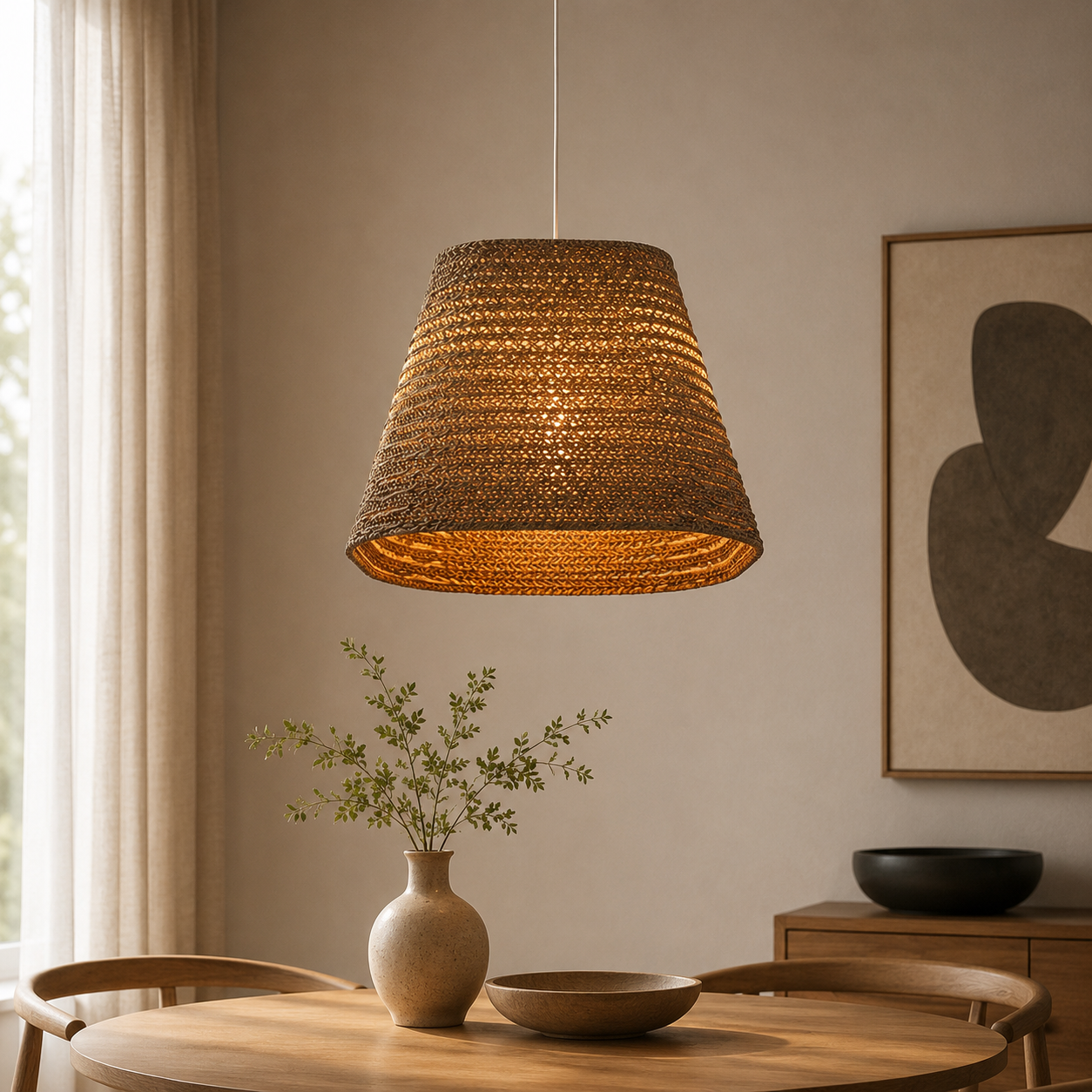 Nordic Paper Cardboard Pendant Light with Adjustable Cord | Zorquen