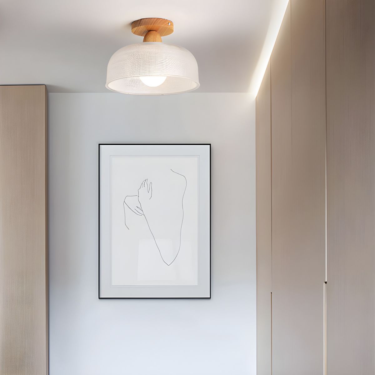 Nordic Prismatic Glass Semi Flush Ceiling Light | Kelvra