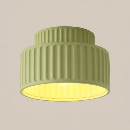 Nordic Resin Cylinder Flush Mount Ceiling Light | Cyluma