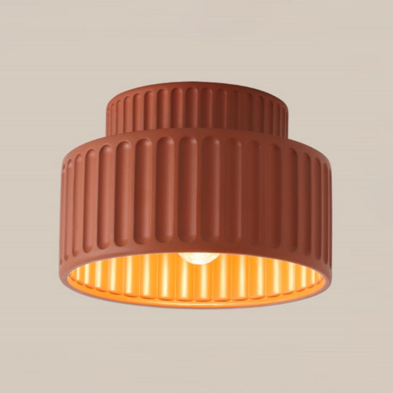 Nordic Resin Cylinder Flush Mount Ceiling Light | Cyluma