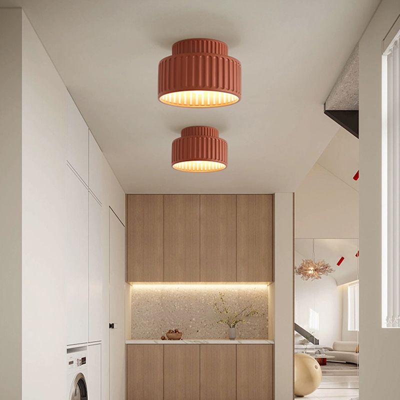 Nordic Resin Cylinder Flush Mount Ceiling Light | Cyluma