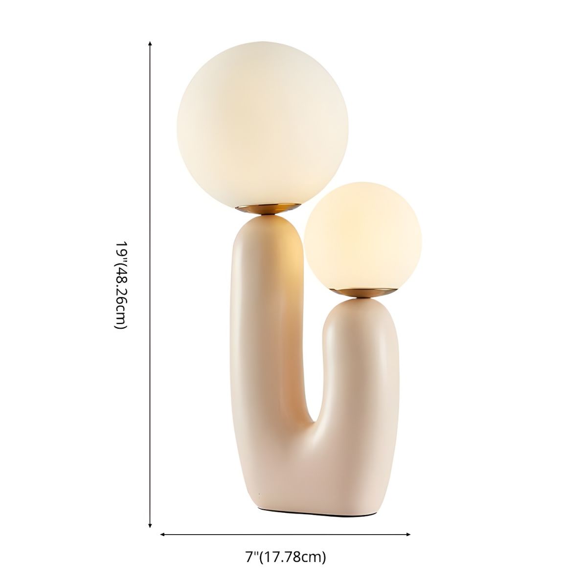 Nordic Resin Table Lamp with Glass Shades Modern Style | Vexlune