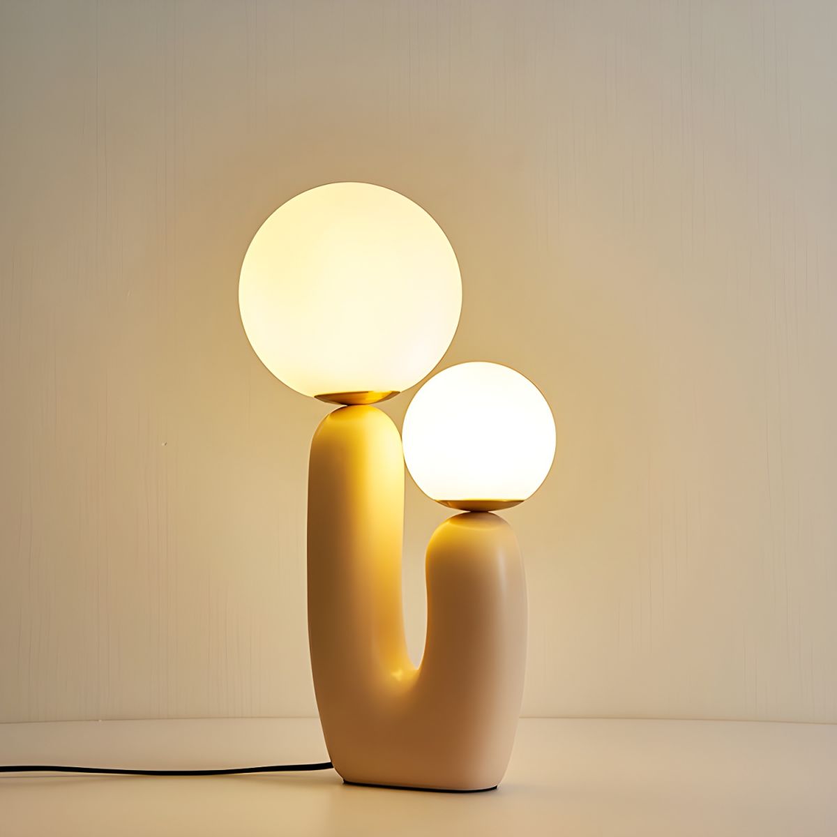 Nordic Resin Table Lamp with Glass Shades Modern Style | Vexlune