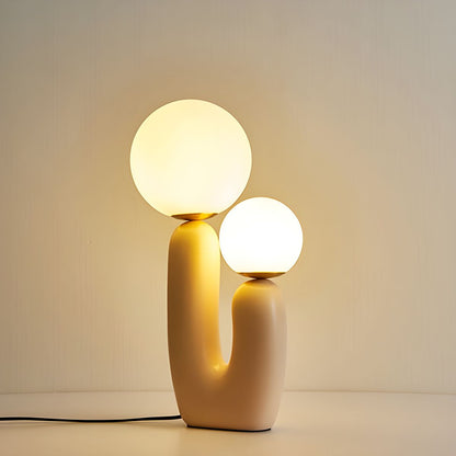Nordic Resin Table Lamp with Glass Shades Modern Style | Vexlune