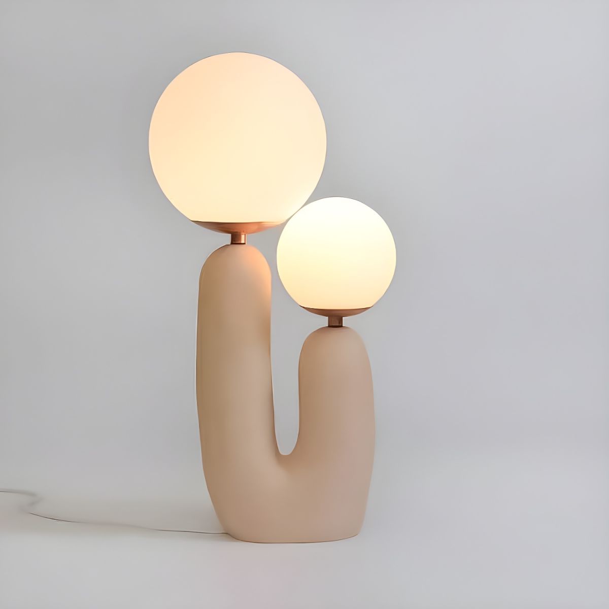 Nordic Resin Table Lamp with Glass Shades Modern Style | Vexlune