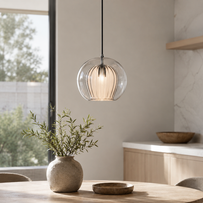 Nordic Spherical Glass Pendant Light for Modern Spaces | Kylvera