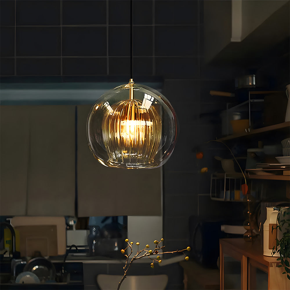 Nordic Spherical Glass Pendant Light for Modern Spaces | Kylvera