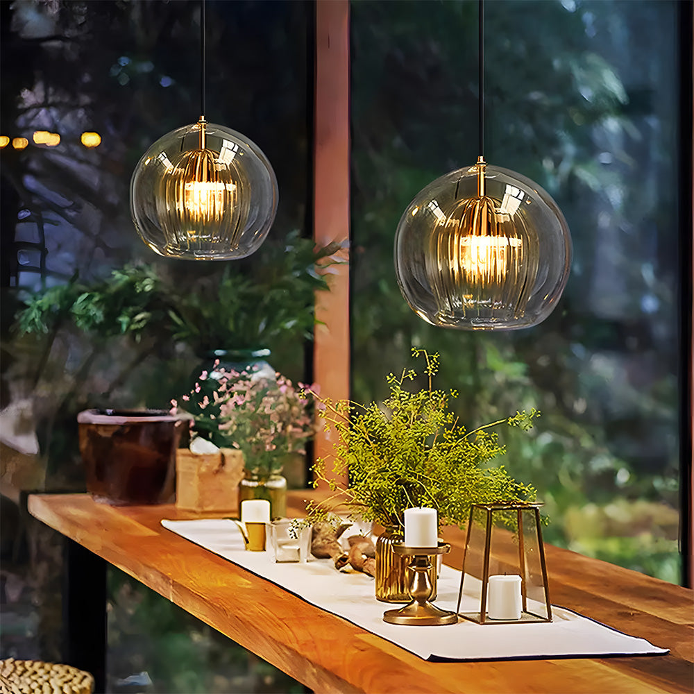 Nordic Spherical Glass Pendant Light for Modern Spaces | Kylvera