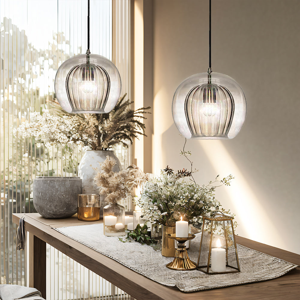 Nordic Spherical Glass Pendant Light for Modern Spaces | Kylvera