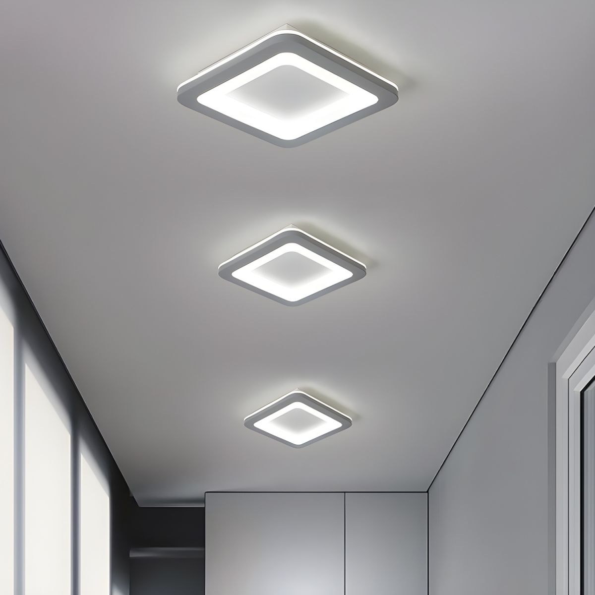 Nordic Square Acrylic Flush Mount Ceiling Light | Ocreva