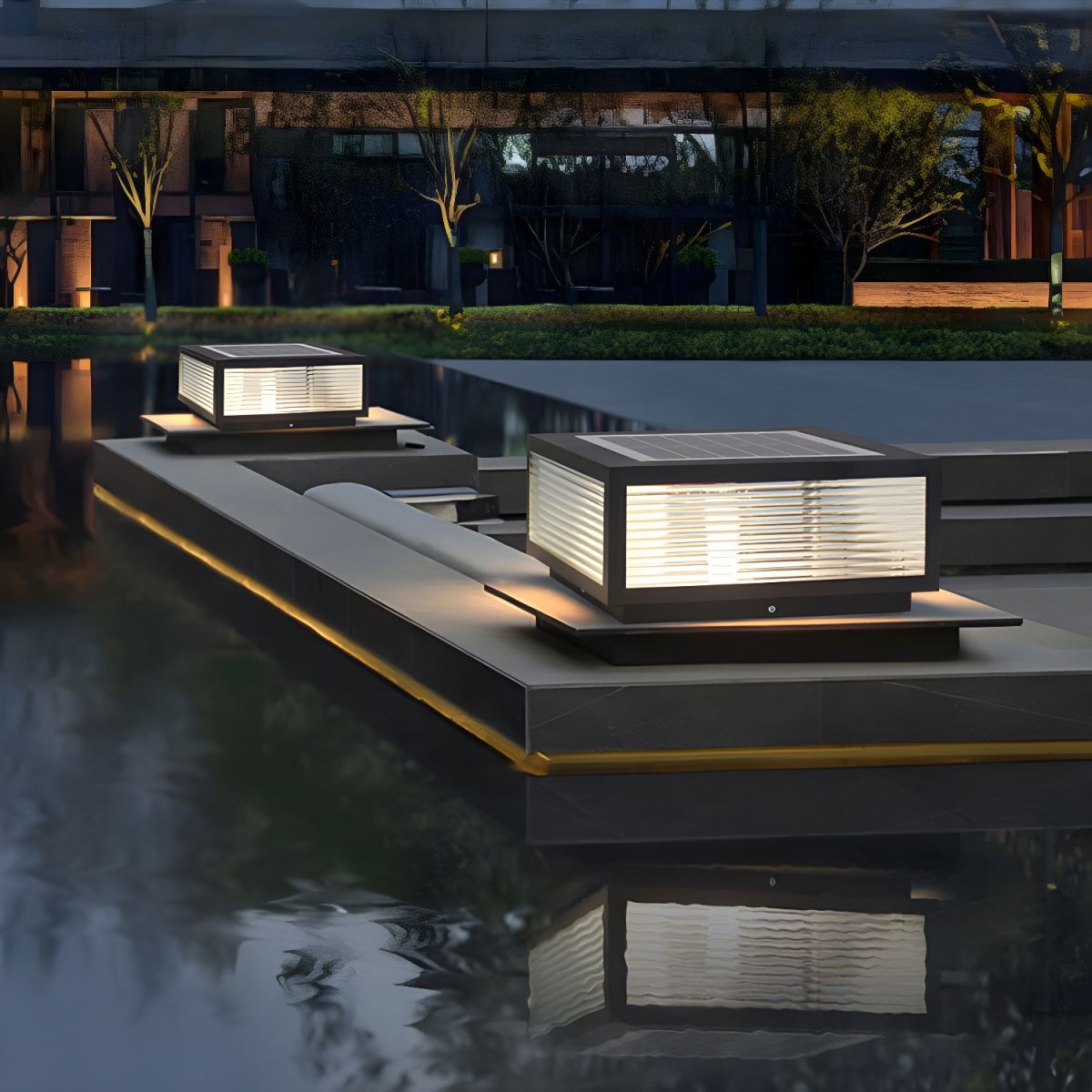Nordic Square Solar LED Metal Outdoor Pillar Light | Solariq