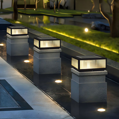 Nordic Square Solar LED Metal Outdoor Pillar Light | Solariq