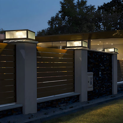 Nordic Square Solar LED Metal Outdoor Pillar Light | Solariq