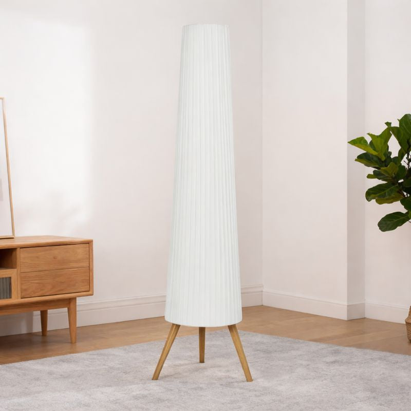 Nordic Style Adjustable Brightness Wood Tripod Floor Lamp | Lampora