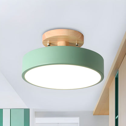 Nordic Style LED Ceiling Light with Wooden Canopy | Korali